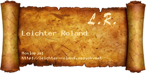 Leichter Roland névjegykártya